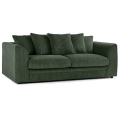 Colourful Oxford Jumbo Cord Scatter back Design 3 Seater Sofa - Green and Other Colours