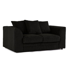 Oxford Scatter Back Full Jumbo Cord Sofa Set – Black and Other Colours