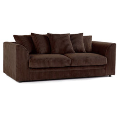 Oxford Scatter Back Full Jumbo Cord 3 Seater Sofa – Black and Other Colours