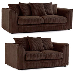 Oxford Scatter Back Full Jumbo Cord Sofa Set – Grey and Other Colours