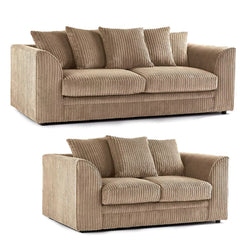 Oxford Scatter Back Full Jumbo Cord Sofa Set – Black and Other Colours