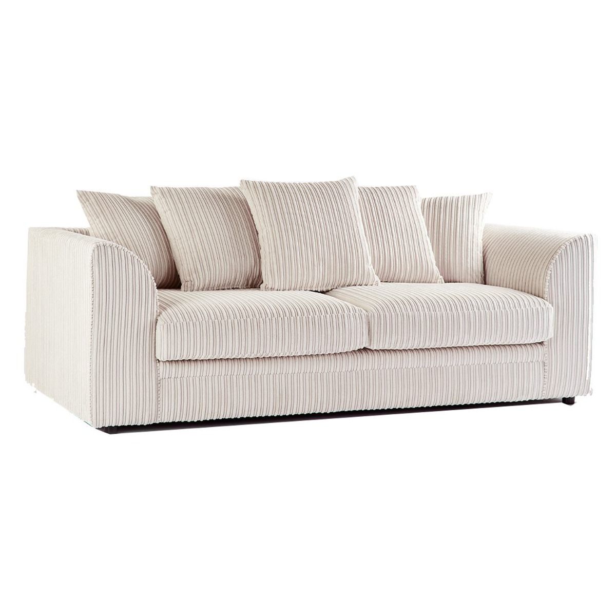 Oxford Scatter Back Full Jumbo Cord 3 Seater Sofa – Cream and Other Colours