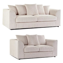 Oxford Scatter Back Full Jumbo Cord Sofa Set – Silver and Other Colours