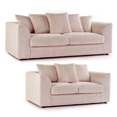 Oxford Scatter Back Full Jumbo Cord Sofa Set – Coffee and Other Colours