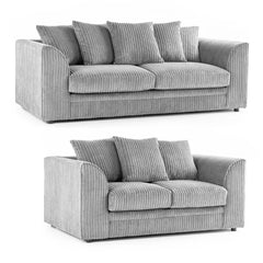 Oxford Scatter Back Full Jumbo Cord 2 Seater Sofa – Cream and Other Colours