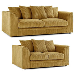 Colourful Oxford Jumbo Cord Scatter back Design 3 Seater Sofa - Blue and Other Colours