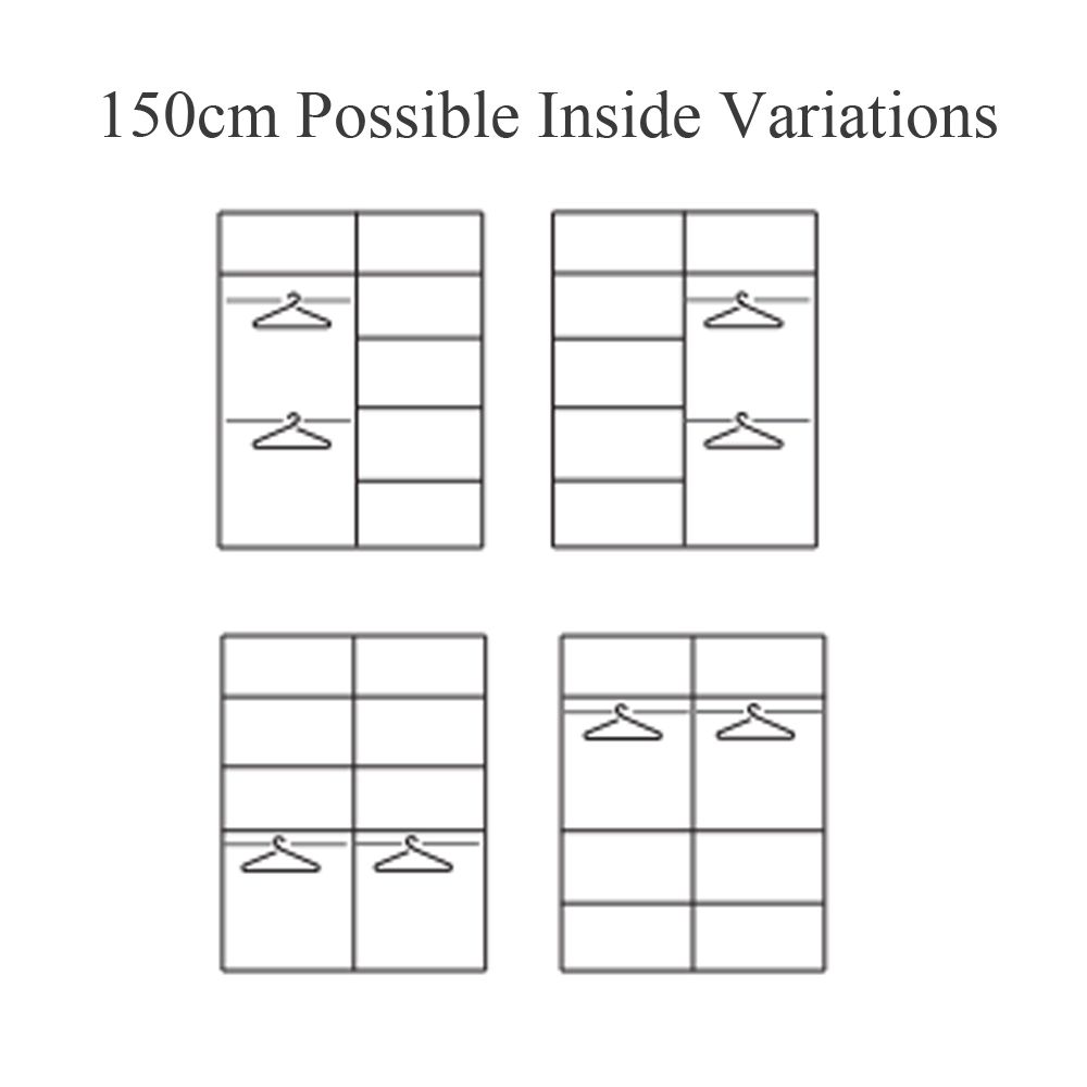 Zeus Sliding Door Wardrobe Multiple Sizes - Available in Oak,Grey, White or Black