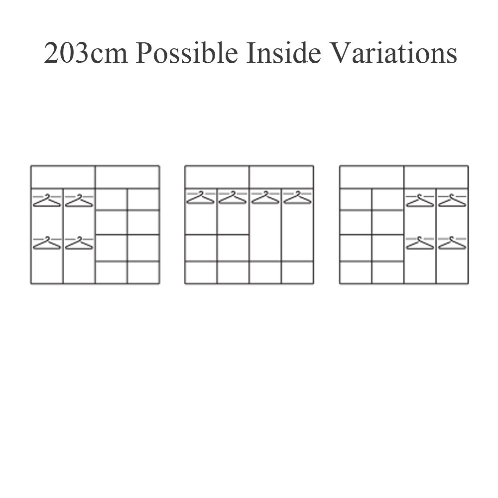 Zeus Sliding Door Wardrobe Multiple Sizes - Available in Oak,Grey, White or Black