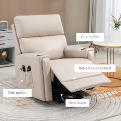 HOMCOM Electric Riser and Recliner Chair, with Massage and Heat - Beige