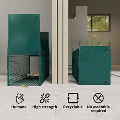 PawHut Two-Door Live Trap for Small Animals, Animal Trap for Rat, Mice - Dark Green