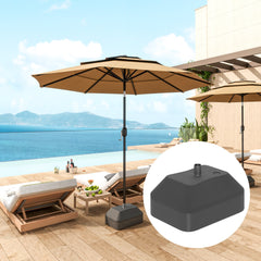 Outsunny Fillable Garden Parasol Base, Heavy Duty Parasol Base Stand Outdoor Umbrella Stand, Filled Up to 24kg with Stand or 20kg with Water, Sun Umbrella Base for 38 mm Poles, Black