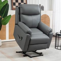 HOMCOM Faux Leather 70√Ç¬∞ Electric Riser Recliner Chair - Grey