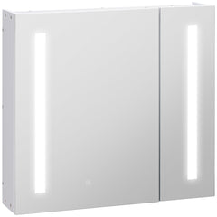 Illuminated Bathroom Mirror Cabinet 650 x 700Hmm LED Bathroom Mirror with Lights Touch Switch, Adjustable Shelf, USB Charge, White