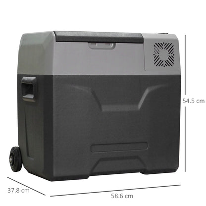 HOMCOM Car Refrigerator, Portable 12/24V 50 Litre Compressor Fridge Freezer, Electric Cooler Box for Camping, Travel, Picnic, Down to -20√¢‚Äû∆í