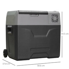 HOMCOM Car Refrigerator, Portable 12/24V 50 Litre Compressor Fridge Freezer, Electric Cooler Box for Camping, Travel, Picnic, Down to -20√¢‚Äû∆í