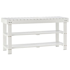 HOMCOM Shoe Bench, 3-Tier Wooden Shoe Rack with Hidden Storage Compartment, Slatted Shelves, Home Storage Unit, Hallway Furniture, White, 90L x 29W x45H cm