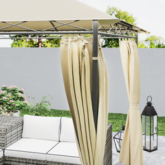 Outsunny 3 x 3 m Solar LED Metal Gazebo - Beige