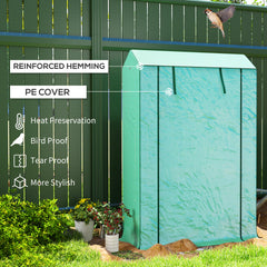 Outsunny 40 x 100cm Three Shelf Steel Frame Greenhouse - Green