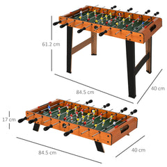 HOMCOM Football Table Heavy Duty 84.5cm for Arcades, Pub, Game Room, 8 Rods, 2 Foosballs