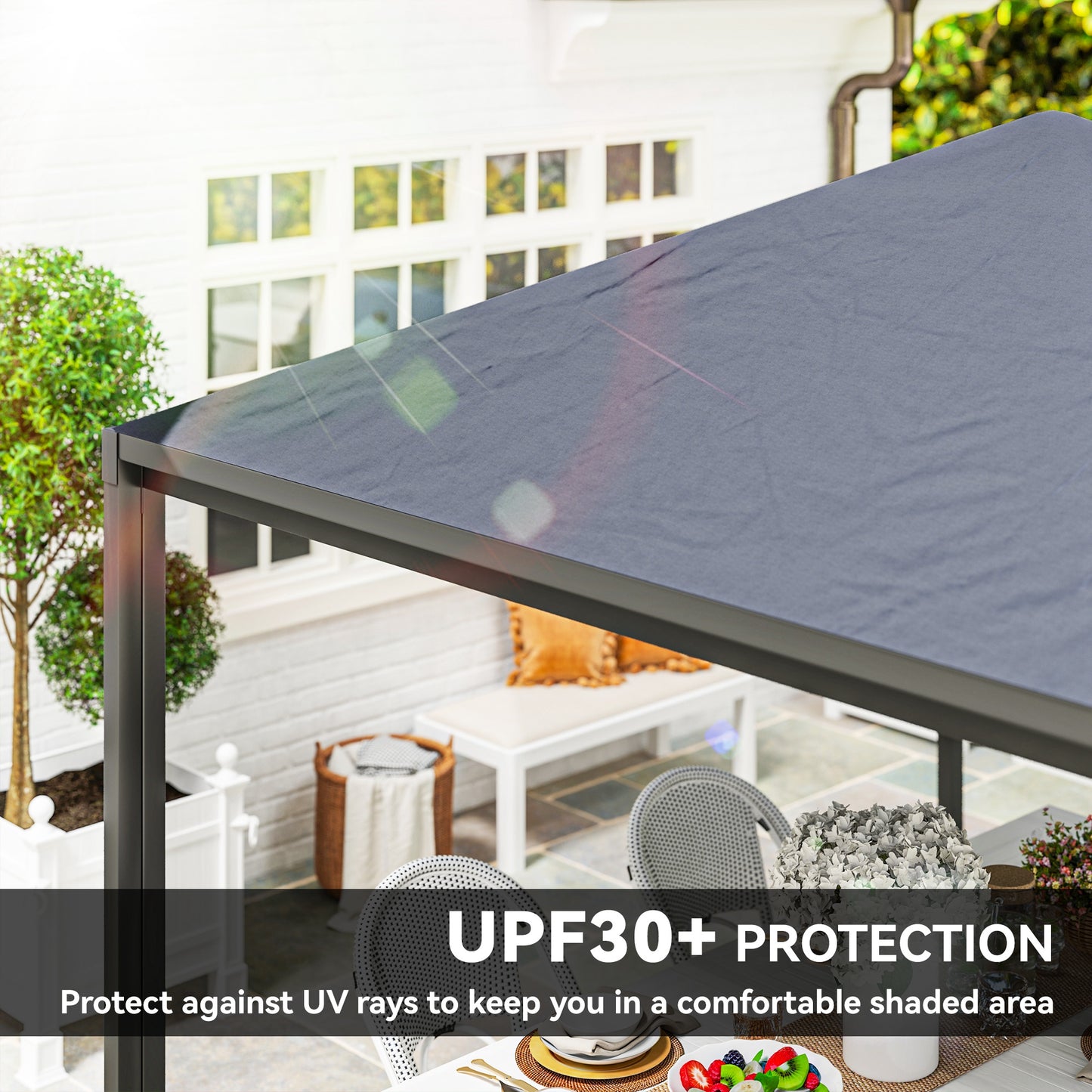 Outsunny√Ç 3√Ç x√Ç 3√Ç or 3√Ç x 6m Garden√Ç Gazebo with Extendable Awning and Wheels,√Ç UPF30+ Outdoor√Ç Metal Gazebo√Ç Canopy√Ç Shelter√Ç for BBQ, Event, Party