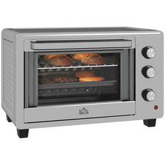 HOMCOM 30L 60-230√¢‚Äû∆í Mini Electric Oven, with Accessories - Silver Tone