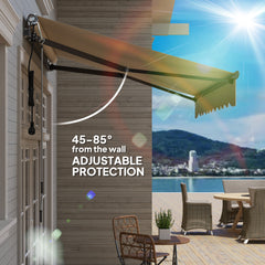 Outsunny 2.5 x 2m Electric Awning with Remote Controller, Aluminium Frame DIY Retractable Awning, UV30+ Sun Shade Canopy for Garden Patio Deck Door Window, Beige