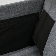 HOMCOM Two-Seater Mid-Century Sofa, with Pocket Springs - Charcoal Grey