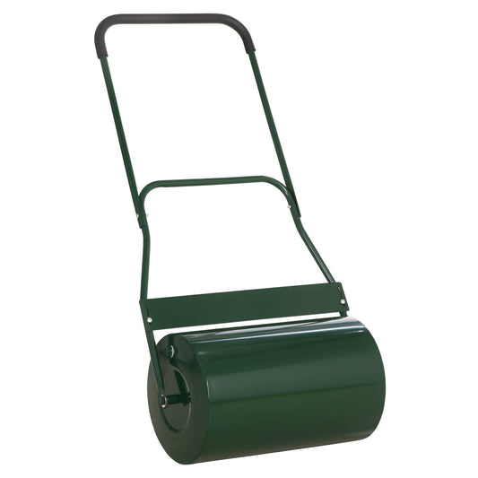 Outsunny 40L Lawn Roller Drum Scraper Bar Collapsible Handle Water or Sand Filled â32cm Green