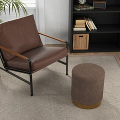 HOMCOM Soft Padded Corduroy Footstool - Light Brown