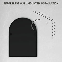 مرآة منزلية مقوسة من هومكوم مقاس 50 × 70 سم - أسود