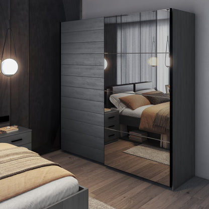 Galaxy Sliding Door Wardrobe 200cm [Oak Carbon]