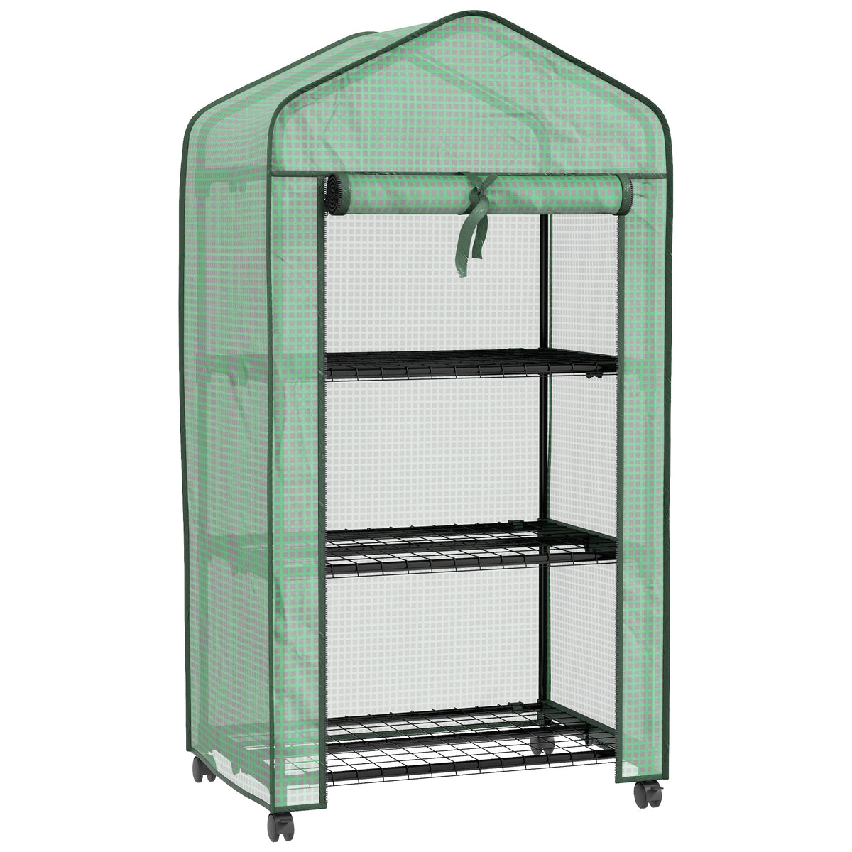 Outsunny Three-Tier Mini Greenhouse - Green