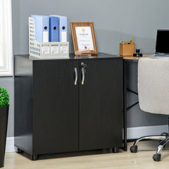 Vinsetto Two-Tier Locking Office Storage Cabinet - Black