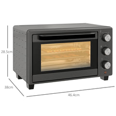 HOMCOM 21L Mini Countertop Oven, 100√Ç¬∞C-230√Ç¬∞C Adjustable Temp - Grey