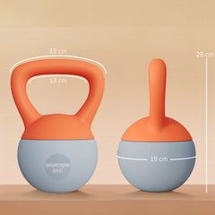 SPORTNOW Soft Kettlebell, 8kg Kettle Bell with Non-Slip Handle for Home Gym Weight Lifting and Strength Training, Orange and Grey