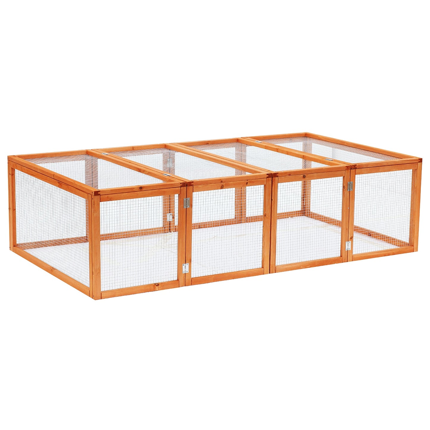 أقفاص خنازير غينيا من Pawhut مع سلك شبكي، 181 طول × 100 عرض × 48 ارتفاع - خشب