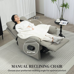 HOMCOM 140√Ç¬∞ Manual Reclining Armchair, with Footrest - Grey