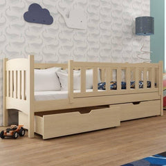 Wooden Single Bed Gucio with Storage