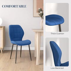 HOMCOM Set of Four Velvet Relaxed Tub Dining Chairs - Dark Blue