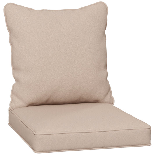 Outsunny Seat and Back Padded Cushion Set - Beige