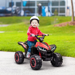 HOMCOM 12V Ride-On Quad Bike w/ Music, Horn, for Ages 3-5 Years - Red