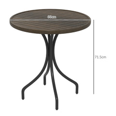 Outsunny â66cm Galvanised Steel Garden Table - Brown