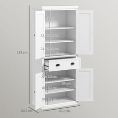 HOMCOM Freestanding Multi-Storage Kitchen Cabinet - White