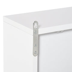 HOMCOM Bathroom Mirror Cabinet Wall Mounted Storage Shelf Bathroom Cupboard Double Door, White