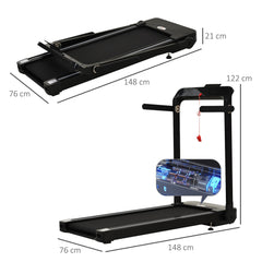 HOMCOM Folding√Ç Treadmill,√Ç 1.85HP√Ç Installation-Free Walking Jogging Running Machine, 12KM/H with 12 Pre-Programs and LED Display for Home Gym Office