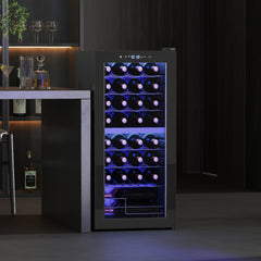 HOMCOM 32 Bottle Dual Zone 5-18√¢‚Äû∆í Wine Fridge - Black