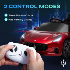 AIYAPLAY 12V Maserati Gran Turismo Folgore Licensed Kids Electric Car with Remote Control, Soft Start, Wine Red