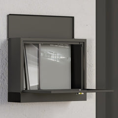 HOMCOM Wall Mounted Letterbox, Weatherproof Post Box, Modern Mailbox with 2 Keys and Viewing Windows, Easy to Install