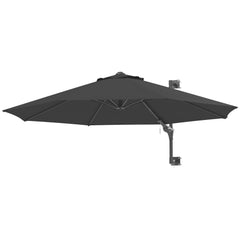 Outsunny 3m Wall-Mounted Parasol Shade, with Handle - Grey