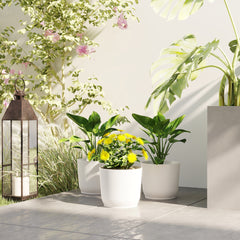 Outsunny Set of Three √ê¬§22cm Planters - White